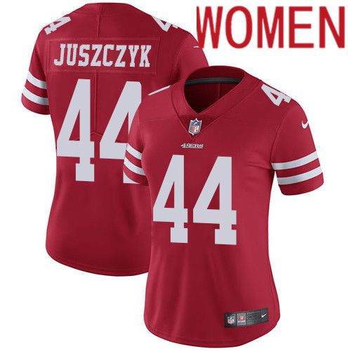 Women San Francisco 49ers 44 Kyle Juszczyk Nike Red Vapor Limited NFL Jersey